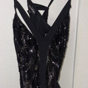 Bebe Elegant Black Sequin tank top